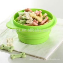 outdoor and home use collapsible silicone pet bowl